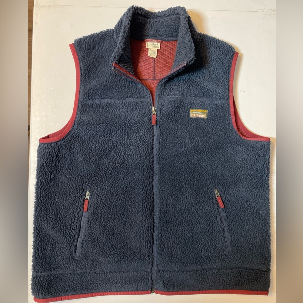 L.L. Bean Men's  2XL Mountain Pile Fleece Vest 502429 - Navy *RARE*